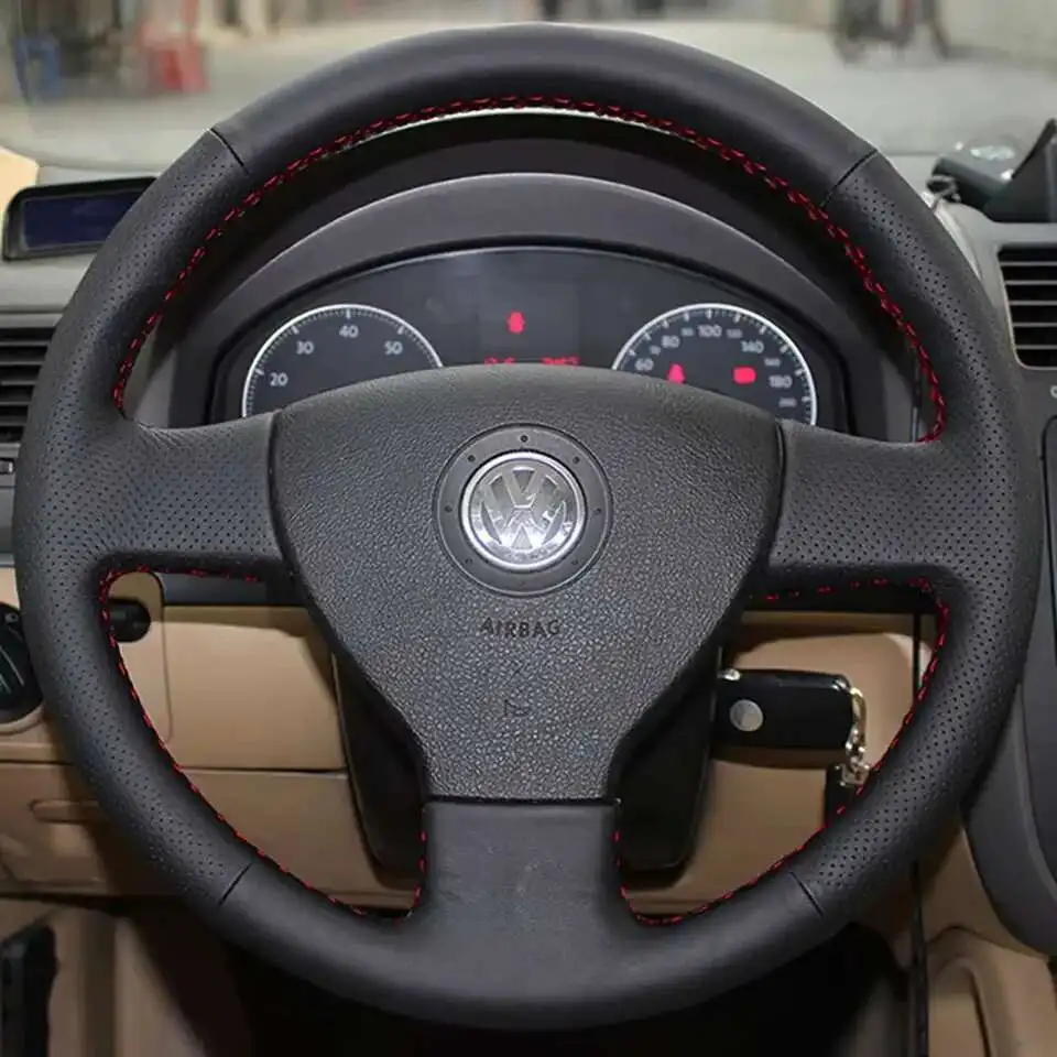 For Volkswagen Old VW Golf Polo Sagitar 2010 Car Interior Steering-Wheel Cover Wrap Car Steering Wheel Cover Artificial Leather