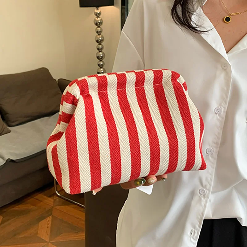 Summer Woven Crochet Purses for Women Beach Clutch Handbags 2026 Dumpling Hobo Casual Colorblock Bag Ladies Ruched Cloud Purse