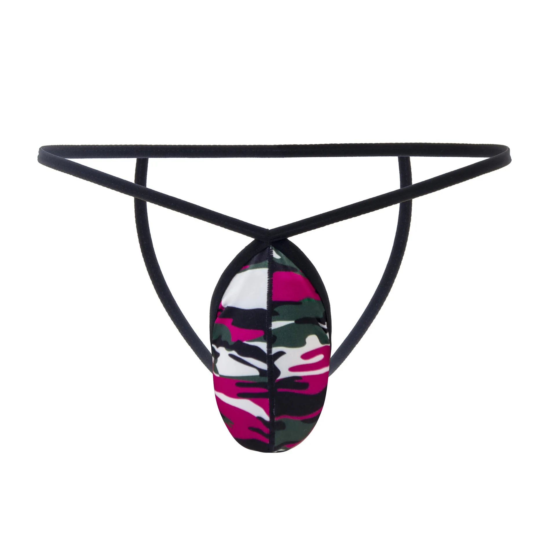 Men's Bulge G-string Gays Erotic Low-Rise Strap Thong Camo Printed Sexy U-Convex Bulge Pouch Slimming Underwear String Jockstrap