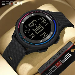 Sanda 6158 New Published Multiple Functions Outdoor Sports Waterproof Digital Movement LED Men Wrist Electronic Alarm Watches