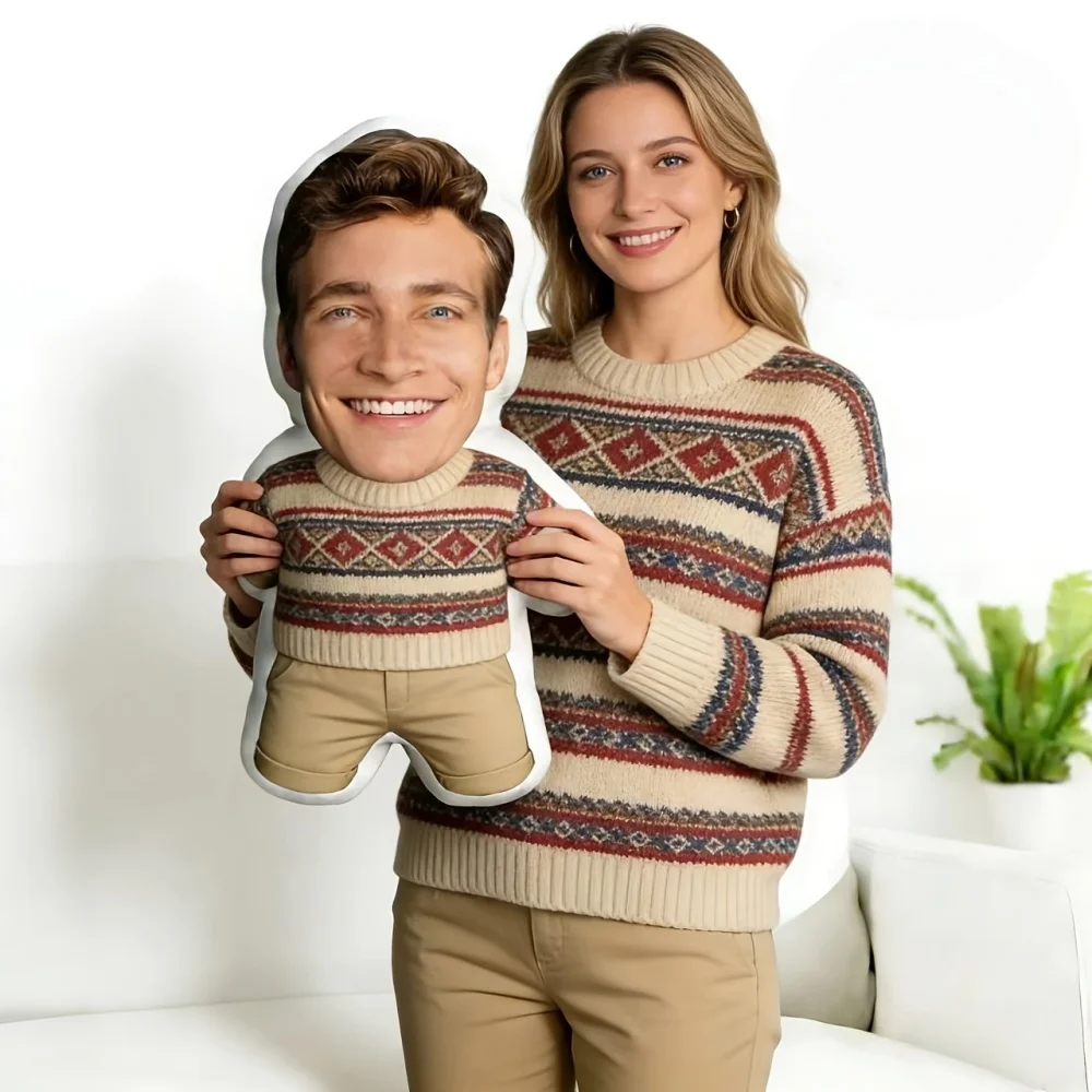Customized Personal Photo Body Pillow - Personalized Fun Home Decor, Custom Double-Sided Printed Pillow - You Can Send Your Favorite Photos and Text to Customize 1Pc Personalized Shaped Pillow, a Unique Gift for Friends or Spouses, Digitally Printed Plush Fabric, All-Season Comfort, White Boxer Briefs Design