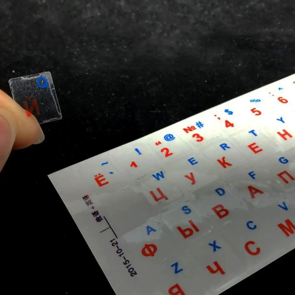 Russian Transparent Keyboard Stickers Language Alphabet Transparent Label For Computer Russian Keyboard Laptop Accessories
