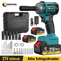 CONENTOOL 520Nm Electric Wrenches Cordless Impact Wrench Power 21V Handheld Drill Installation Power Woodworking Tools Set 27pcs