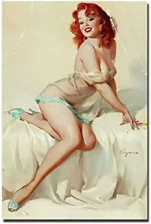 Vintage Metal Sign Tin Sign 1950;S Sexy Pin Up Girl Home Kitchen Bar Wall Decor Plaque Sign --Tin Sign