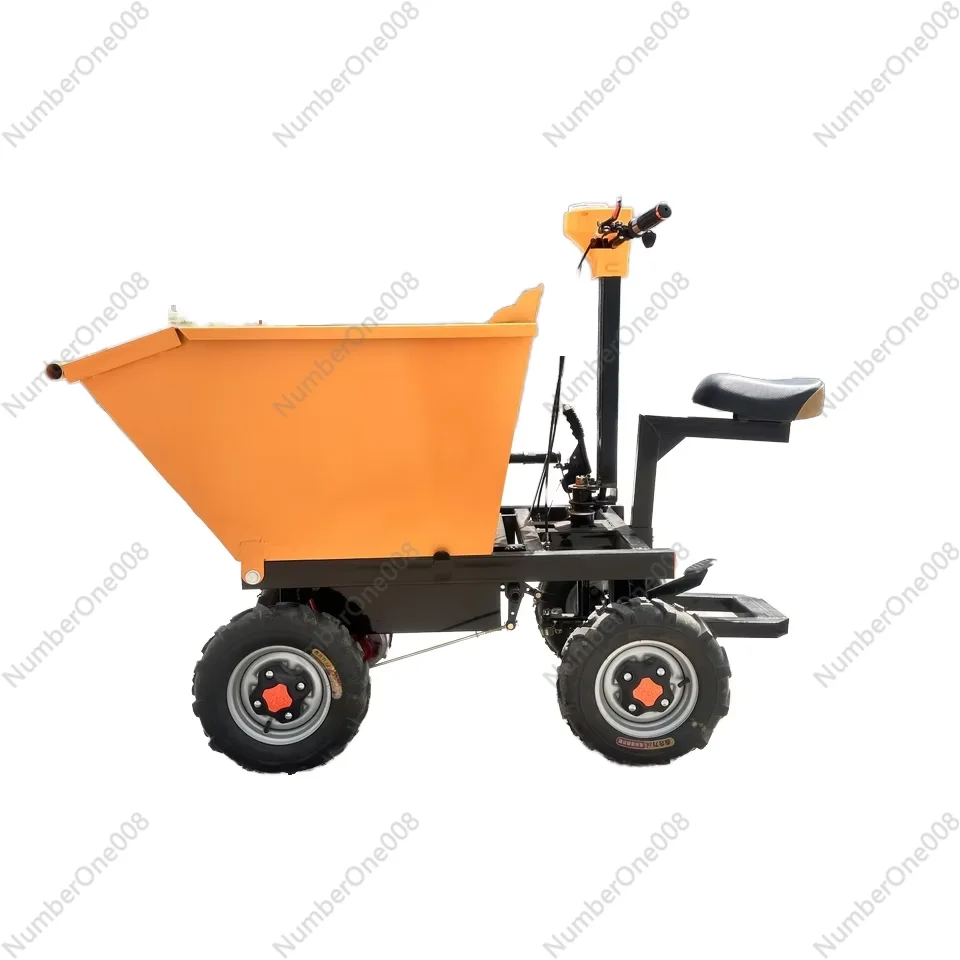 

Customizable Four-Wheel Electric Trolley for Construction Site Cargo Loading and Unloading, Dumping Cart with Motor