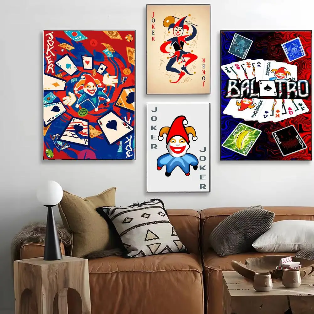 Game Joker B-Balatro retro card Poster HD Decorative Wall Art for Living Room Bedroom Café Stylish Home Décor Gift