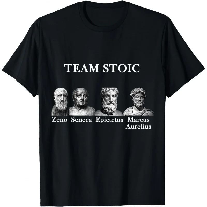 

Famous Icons of Stoicism Philosophy Gift T shirt for men Team stoic philosopher Graphic Tee shirt All size tops S-6XL