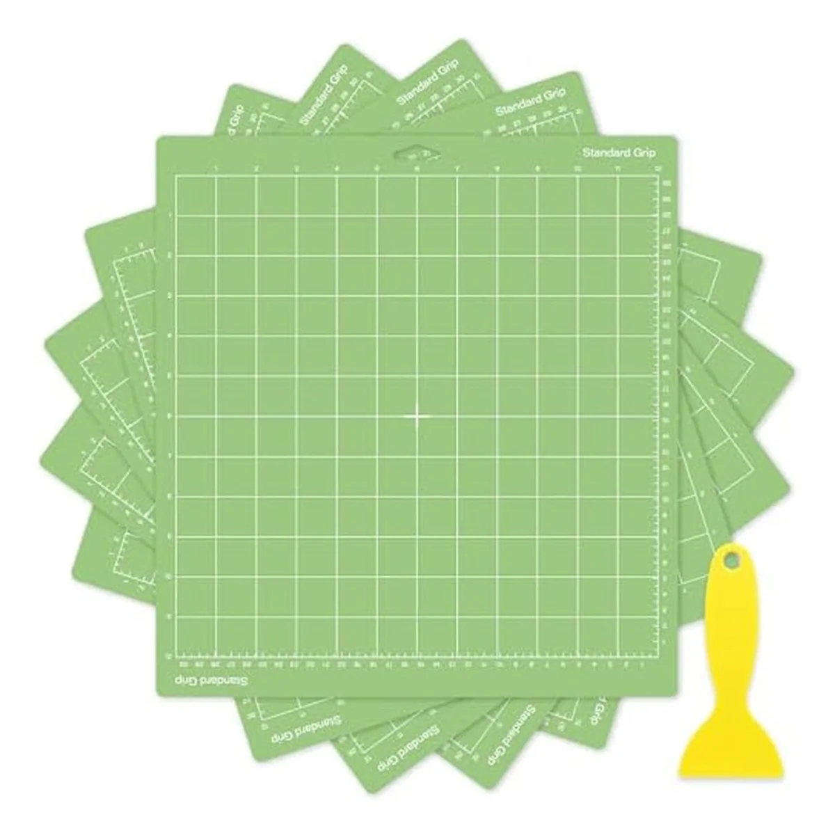 5Pcs Cutting Mats for Cricut-12x12Inch Green Standard Grip Cutting Mats for Cricut Explore Air 2/ Maker 2/3 Accessories