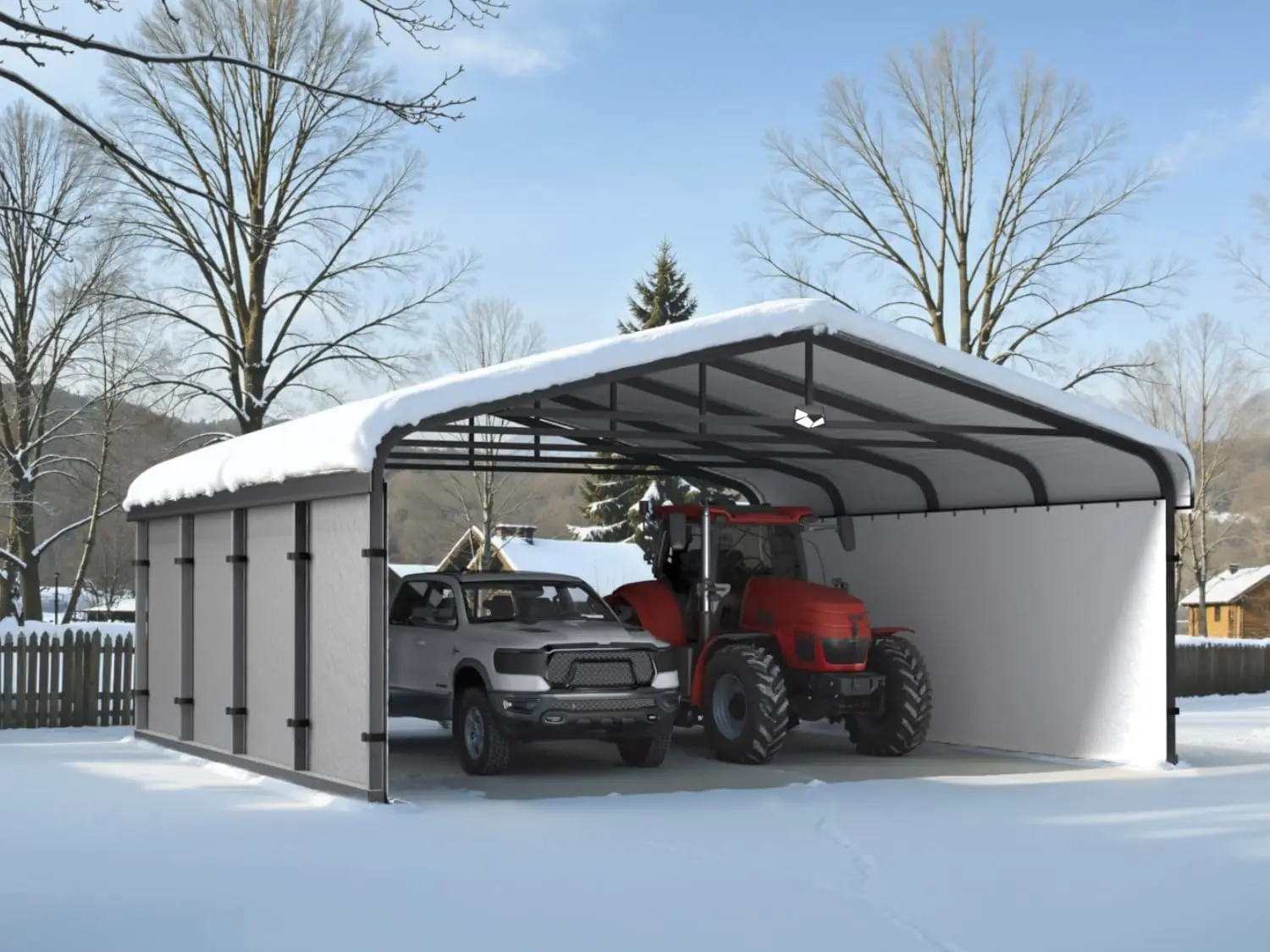 

20x20 Heavy Duty Metal Carport Galvanized Roof Snow UV All Weather Outdoor 2 Car, Customized