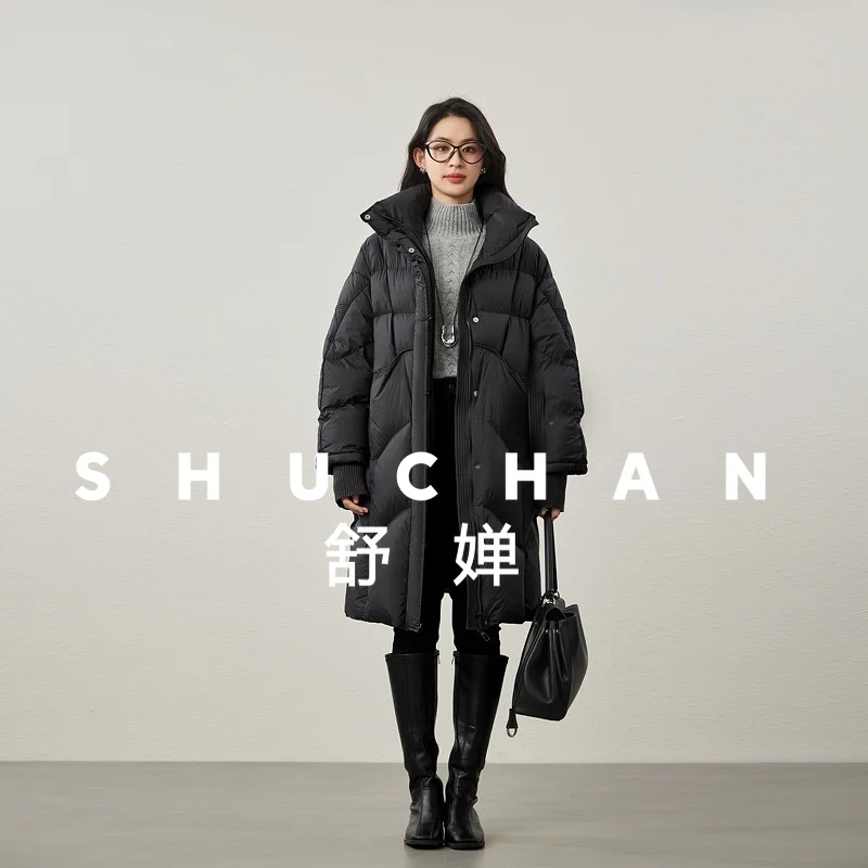 

90 White Duck Down Design Sense, with Its Own Body Temperature Label, Simple Stand-up Collar Down Jacket Women