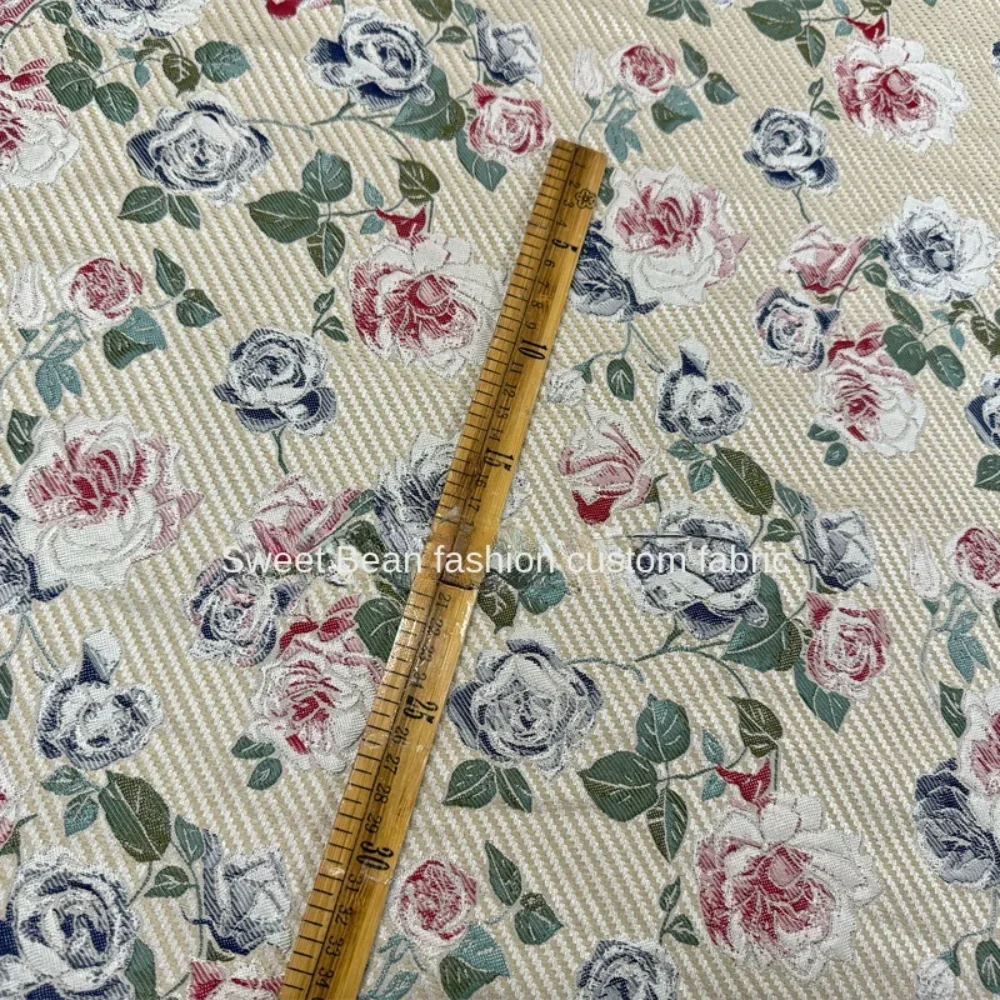 

Окрашенная в пряжу жаккардовая парчовая ткань для шитья своими руками, модная одежда, платье, куртка, ткань, роза, украшение, дизайнерская ткань