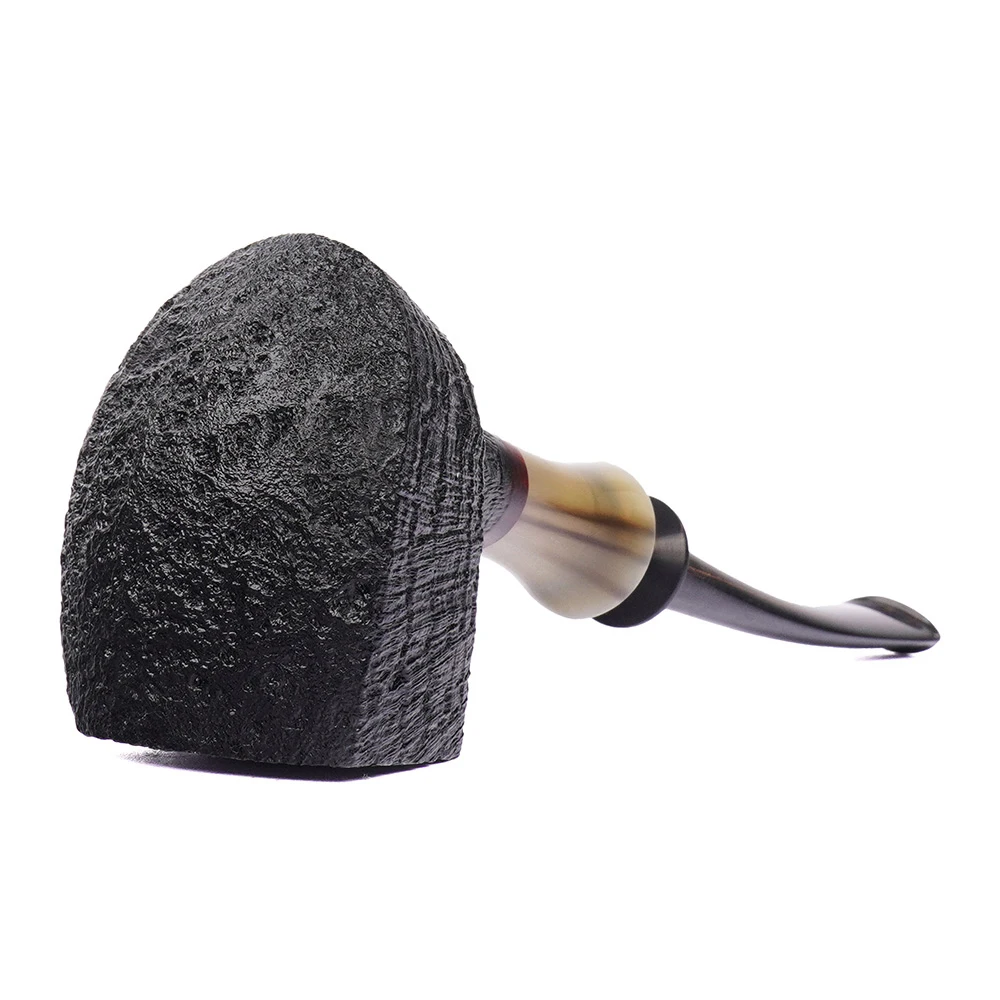 S4eb4c9876d634b64ad67bc7d9198d928E Handgefertigte Freiform-Hornpfeife mit Sandstrahl-Finish