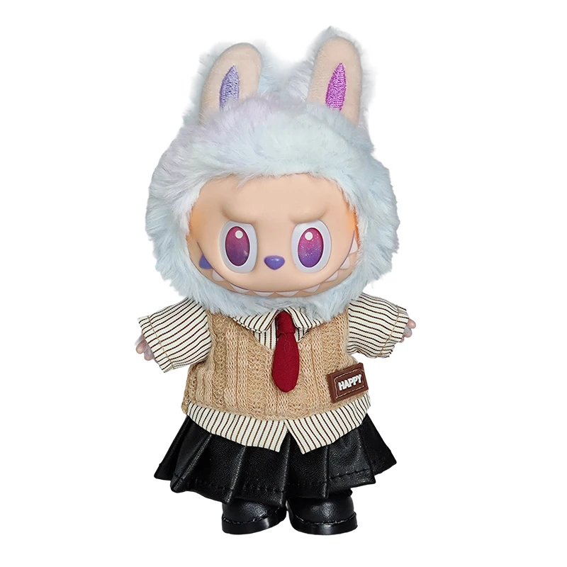 Ropa para muñeca Labubu I II de 17cm, vestido para muñeca, estilo Academia de Chocolate, accesorios para muñeca de peluche para fiesta sentada, marco para ojos