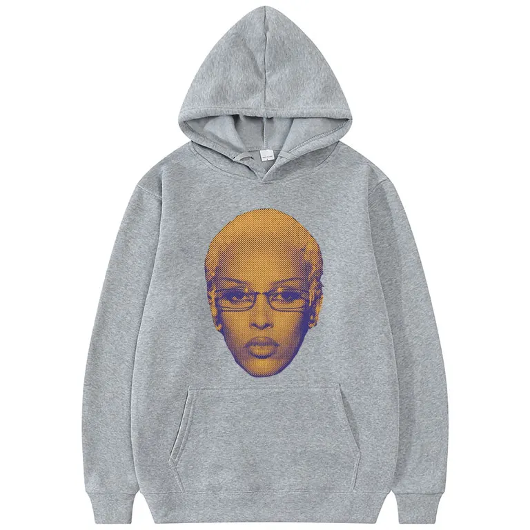 Vintage Doja Cat Halftone Face Graphic Hoodie Men Women Hip Hop Oversized Sweatshirt Male Fashion Vintage Streetwear Hoodies