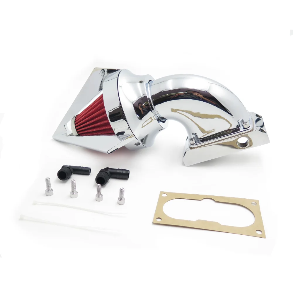 Motorcycle Aftermarket Spike Cone Air Cleaner Intake Filter Kit for 2000cc V-Twin Cruiser Red Billet Aluminum Washable