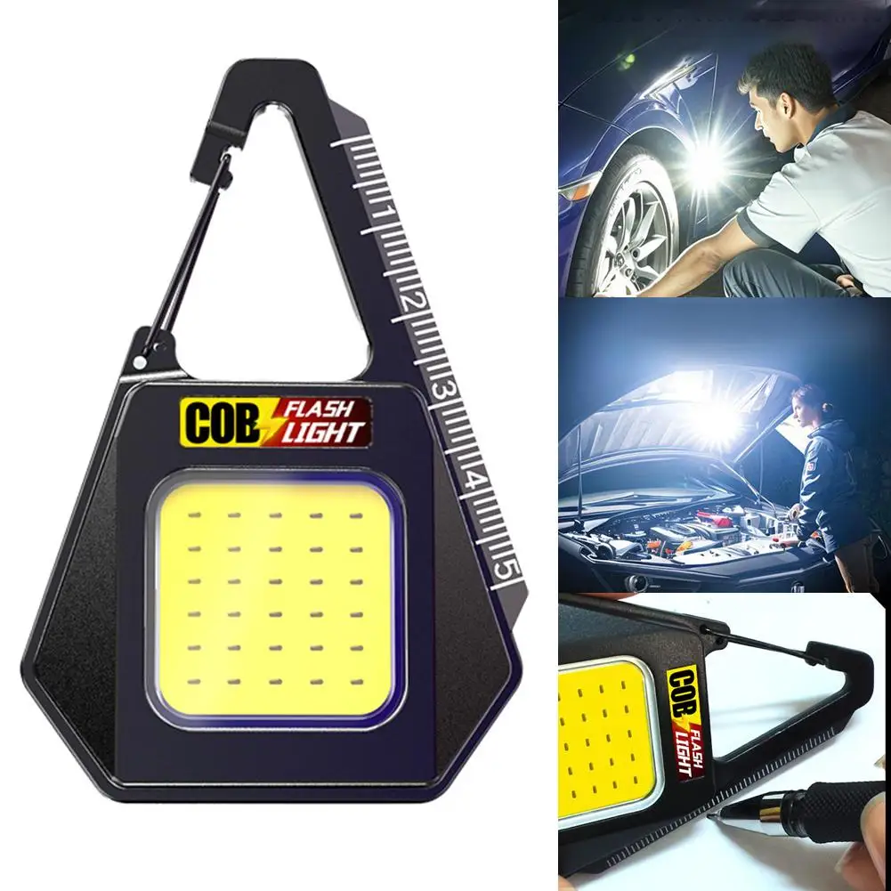 Multi-function Keychain Light, Rechargeable Mini Magnetic Work Sound Emergency Light Car Light, Camping P8t5
