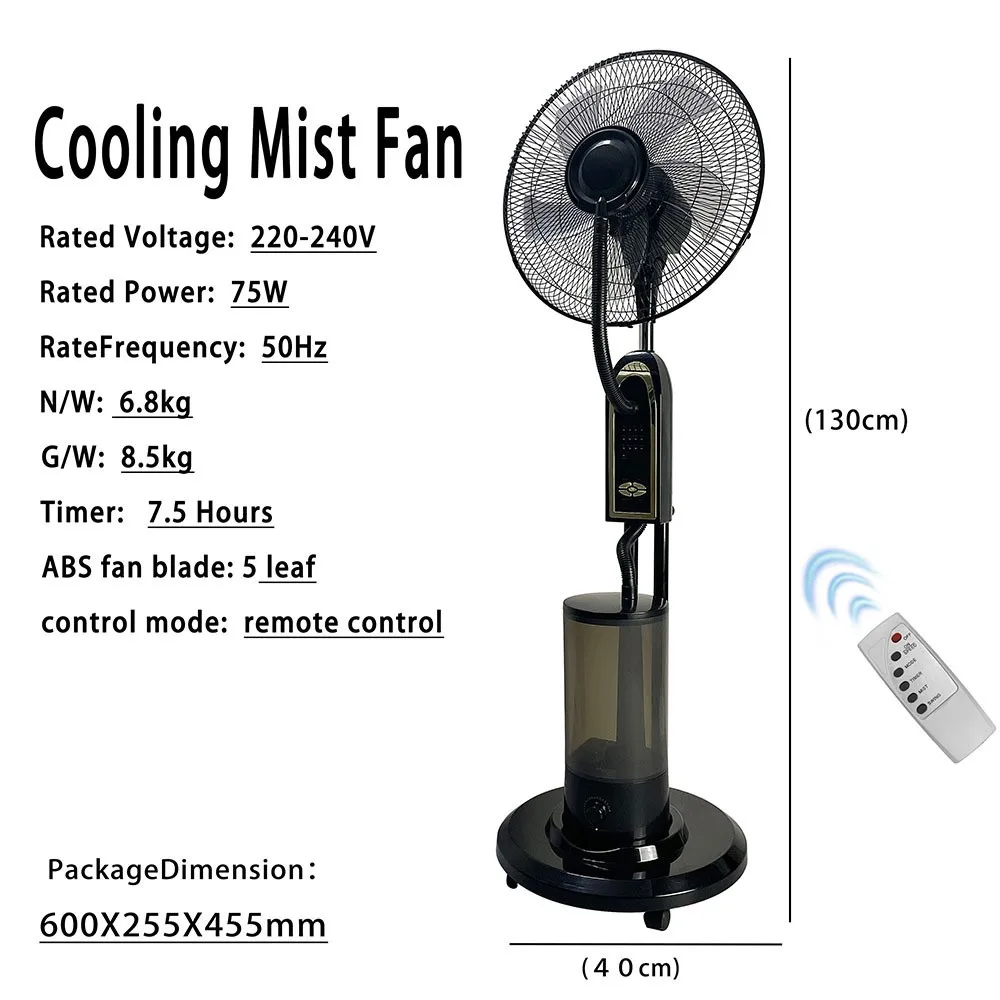 Dual-Purpose 16 Inch Spray Vertical Floor Fan Air Conditioning Fan Spray Fan Can Humidify Add Water and Ice to Purify the Airpro