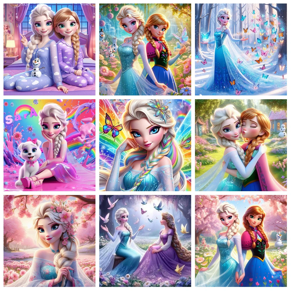 طقم طلاء ماسي 5D للصور المجمدة، تطريز ماسي لملكة الثلج إلسا، ديكور منزلي، هدية للأطفال #1