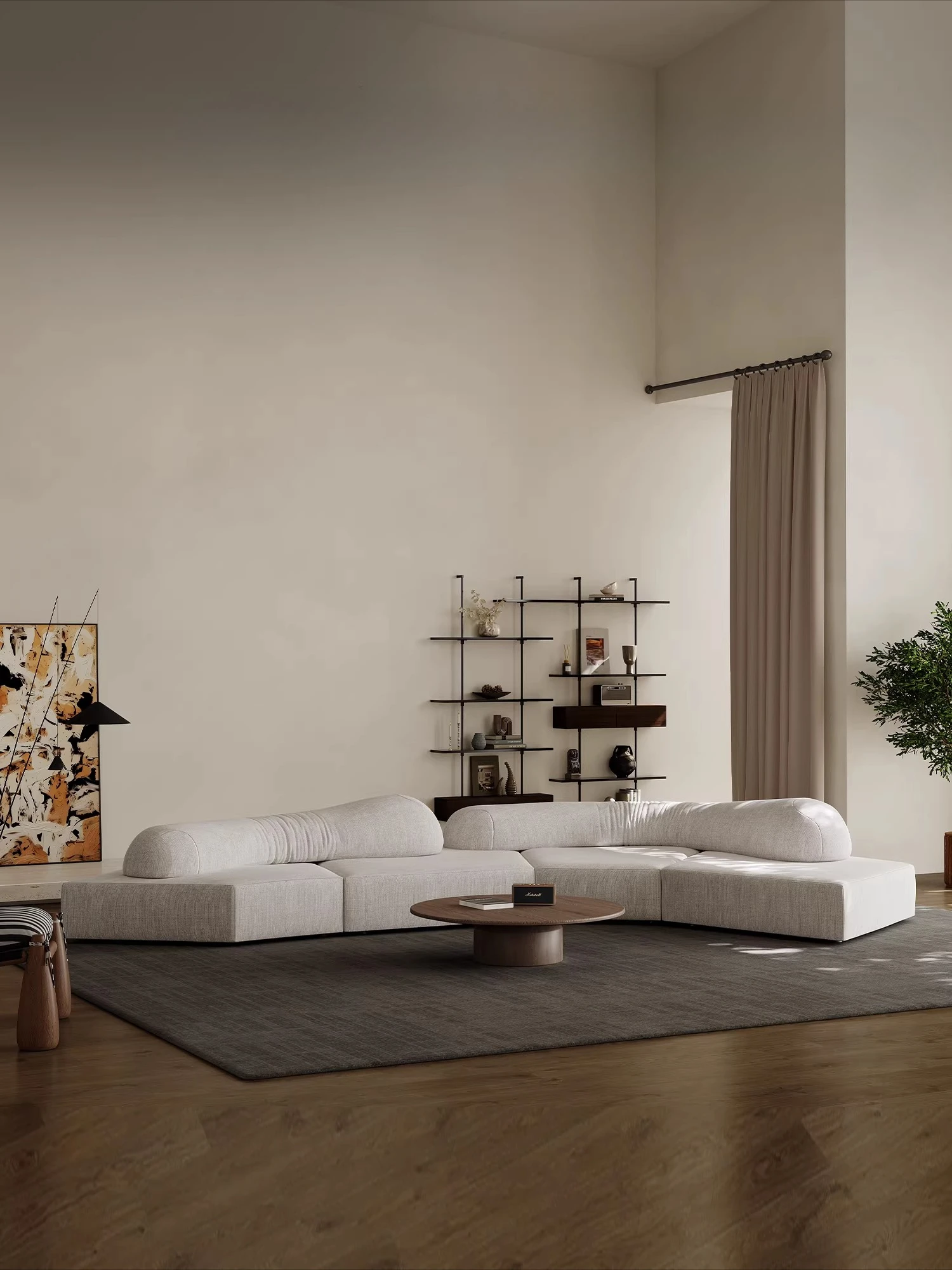 Italian minimalist high-end rock sofa art large flat floor living room villa large apartment designer combination module