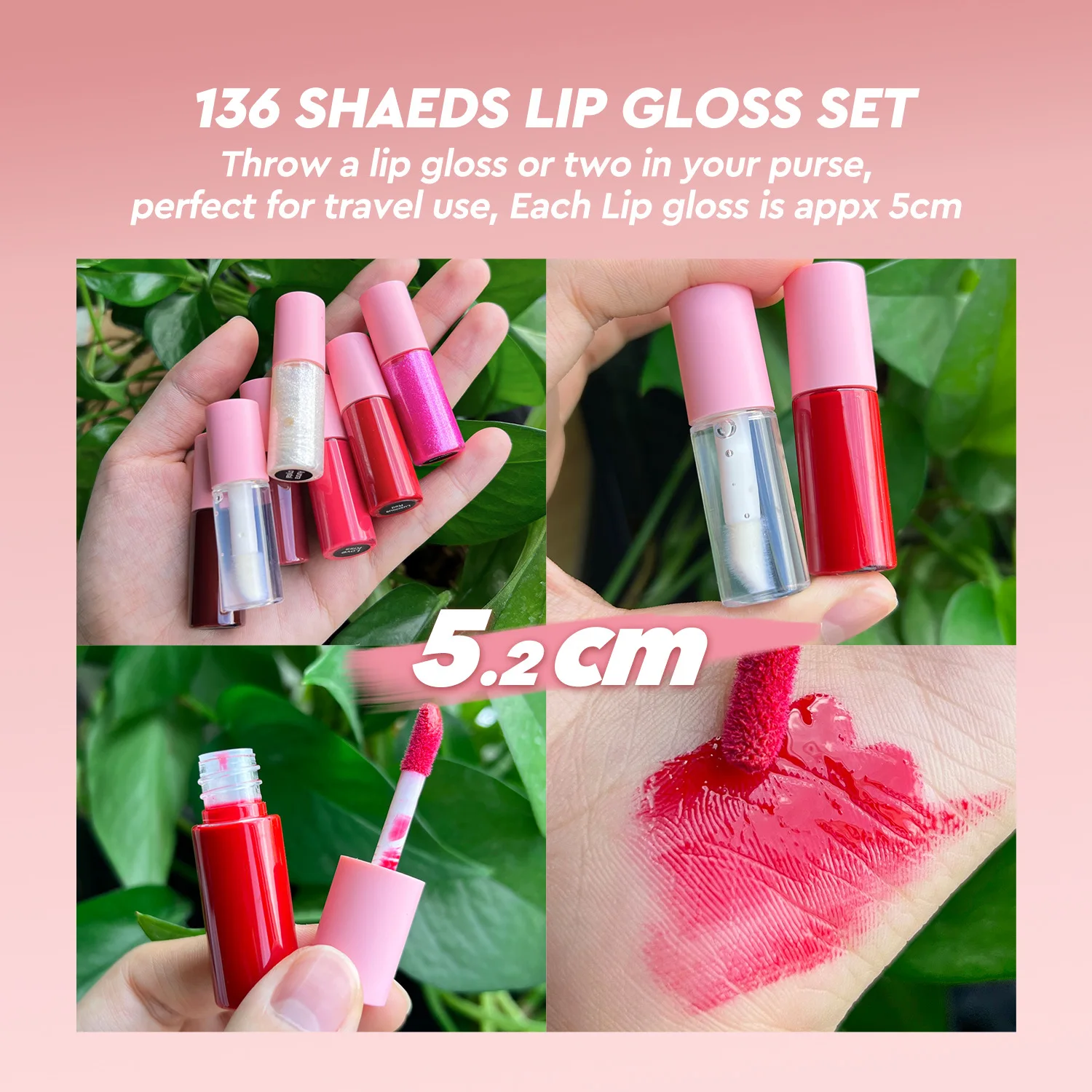 136pcs/set Lipgloss Samples Set Glossy and Matte Lip Gloss Kit Print Your Logo on Gift Box Liquid Lipsticks Wholesale