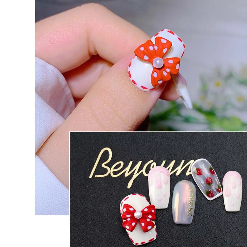 Charm Alloy Japanese Frosted Wave Dot Bowknot Bow Nail Art Jewelry Manicure Accessories DIY Ornaments 3D Nail Art Decorations