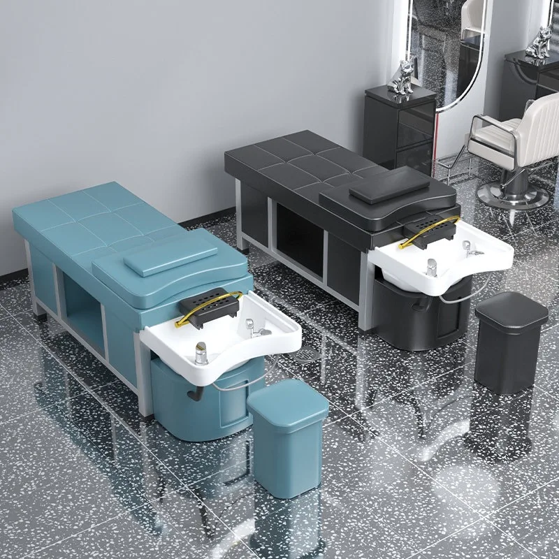 High-end ceramic basin steel frame Thai shampoo bed water circulation fumigation head treatment bed barber shop hair salon beaut