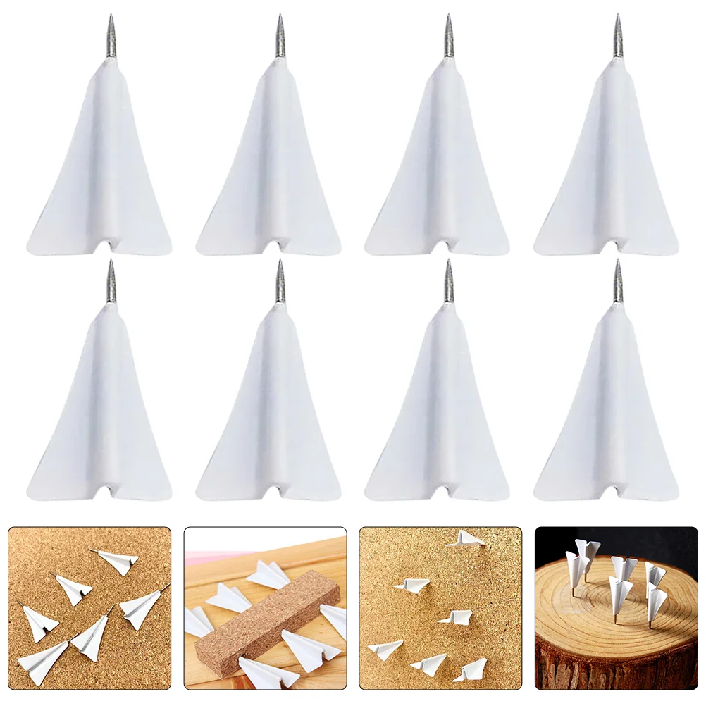 

12 Pcs Corkboard Aircraft Pushpin Map Accessories White Abs Daily Use Thumbtacks