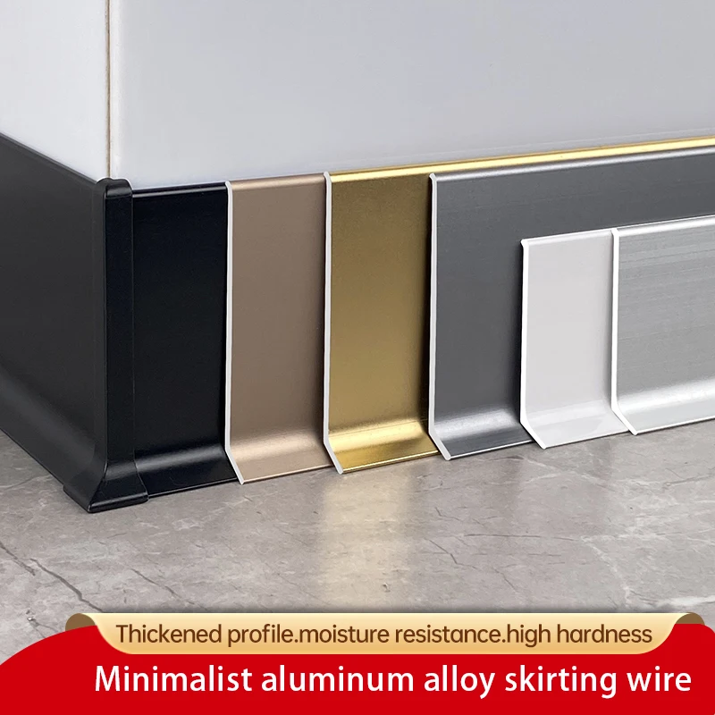 Aluminum Alloy Skirting Line, Seamless, Extremely Narrow, Thickened, High-End Skirting Line, Anodized Invisible Metal