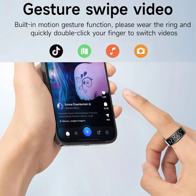 

Умное кольцо с зарядной базой, пульсометр, кислород в крови, спортивный мониторинг здоровья, глубокое водонепроницаемое кольцо для фотокисти, видео электронная книга