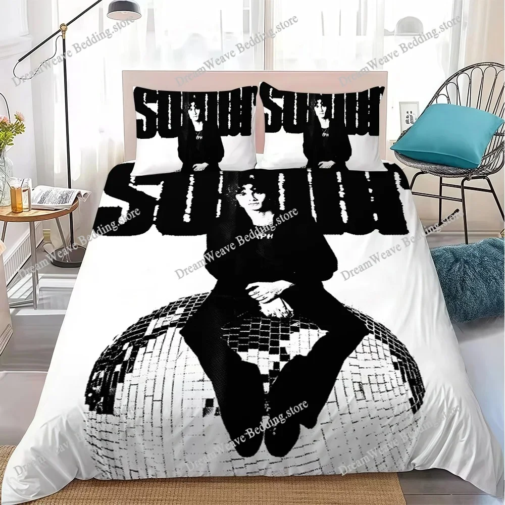 S-SOMBR Singer Duvet Cover Set Home Style Bedding Soft Laundry Cotton Bed Student Dormitory Gift