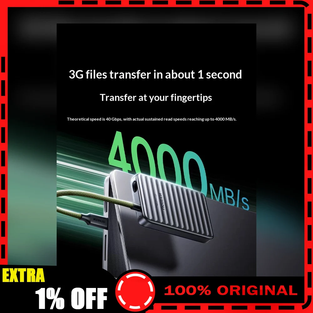 UGREEN 65888 D710 USB4 Portable SSD 1TB External Solid State Drive High Speed Storage for Laptop Desktop Phone