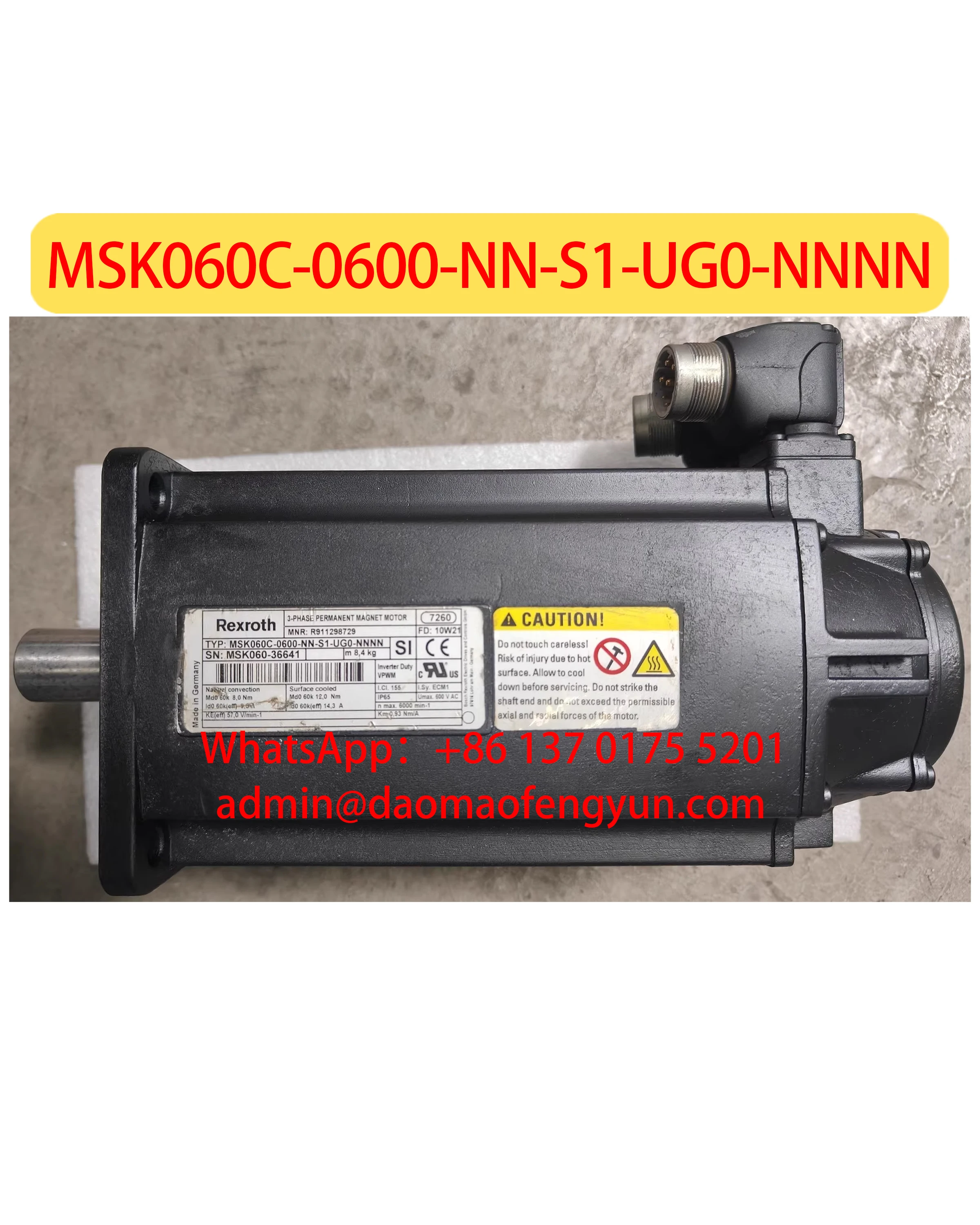

MSK060C-0600-NN-S1-UG0-NNNN Б/у серводвигатель, проверен, исправен, быстрая доставка.