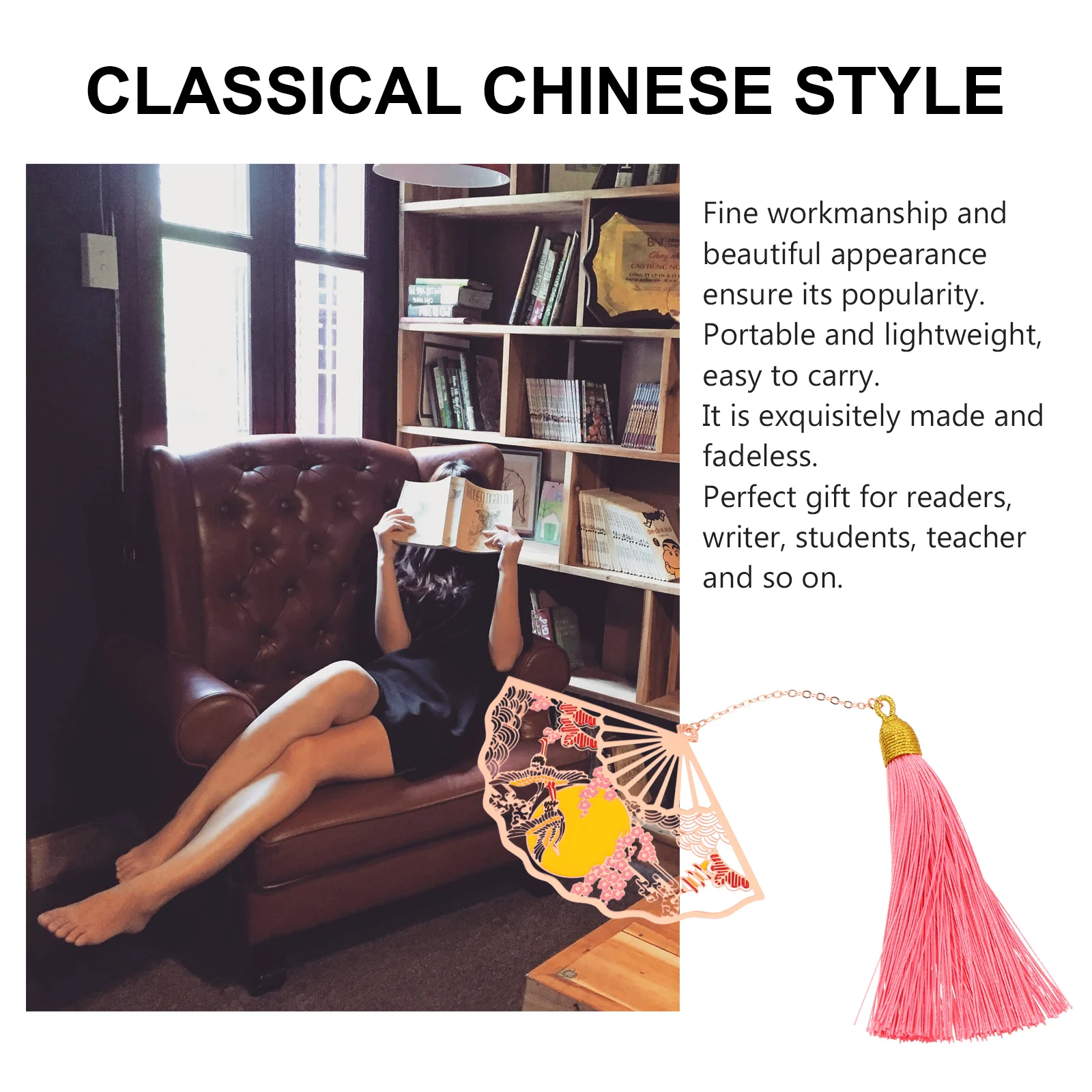 1pc metalen bladwijzer creatieve uitgeholde praktische hangende bladwijzers student leraar cadeau lichtgewicht draagbare Chinese stijl