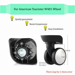 Подходит для American Tourister W401, черная тележка, аксессуары для багажа, универсальные колеса, сменные раздвижные ролики для чемодана