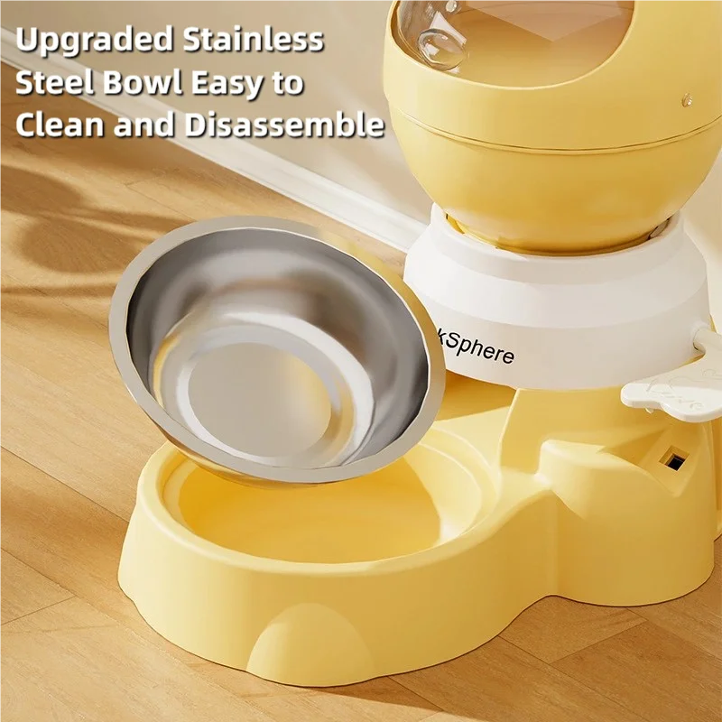 TINSOL Large-Capacity Automatic Feeder for Cats and Dogs Battery Free Push Button Dispensing Suitable for Cats and Dogs