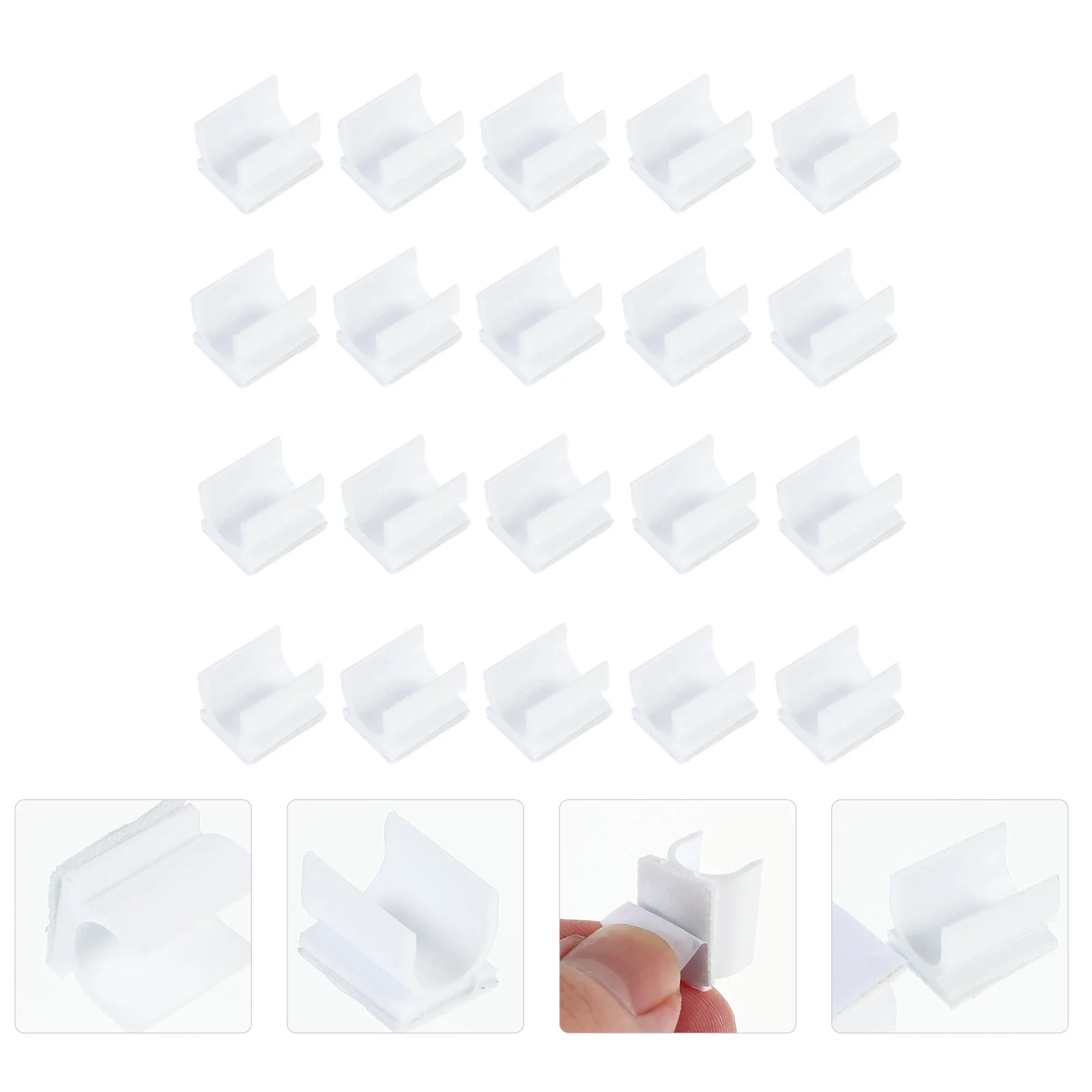 100 Pcs Pen Buckle Adhesive Clips Plastic Whiteboard Buckles Clamps Holders Pens + Pencil