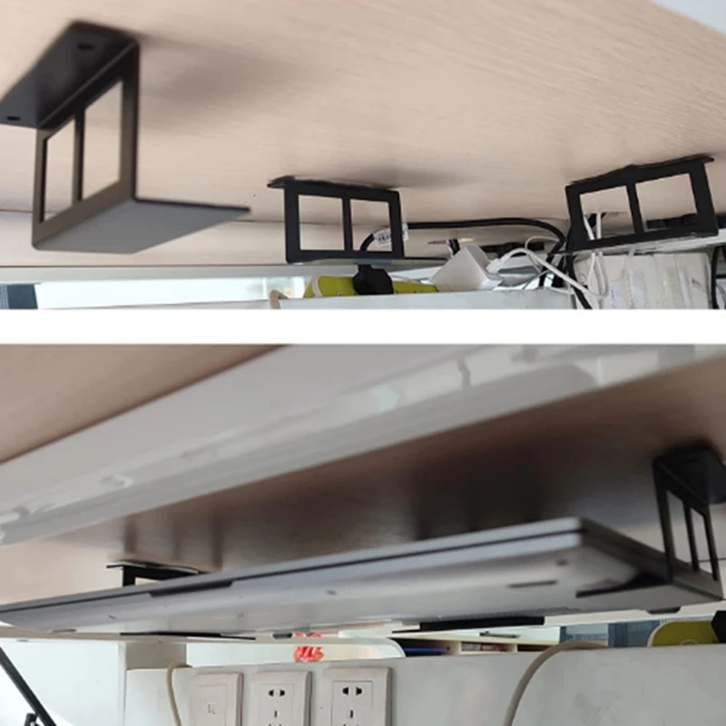 Under Desk Laptop Holder Mount Bracket with Screws Storage Tray for Notebook Computer Accessories-A27R