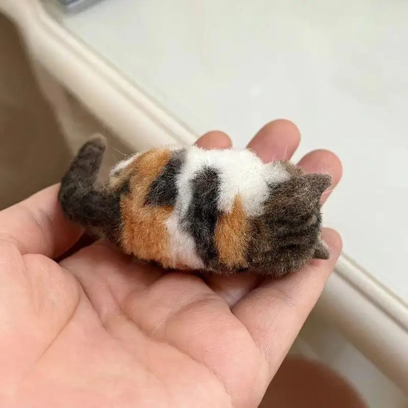 

Sheep Felt Poke Cat Handmade Material Bag for Beginner，diy Wool Needle Felting， Simulation New Friendly Creative Animal Gifts