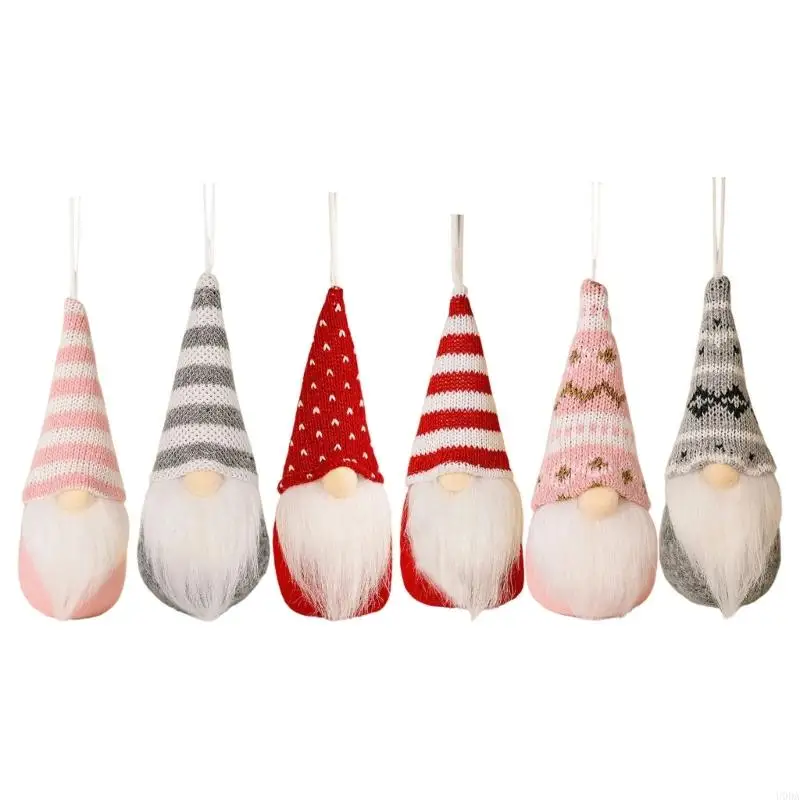

Bright Knitted Santa Figure Wall Decors Durable Fabric Holiday Accent Perfect For Modern Livings Rooms