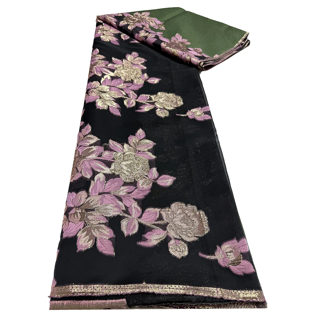 2025 Luxury High Quality African Organza Brocade Lace Fabric 5 Yards French TulleParty Gown Dress Nigerian Jacquard Lace Sewing