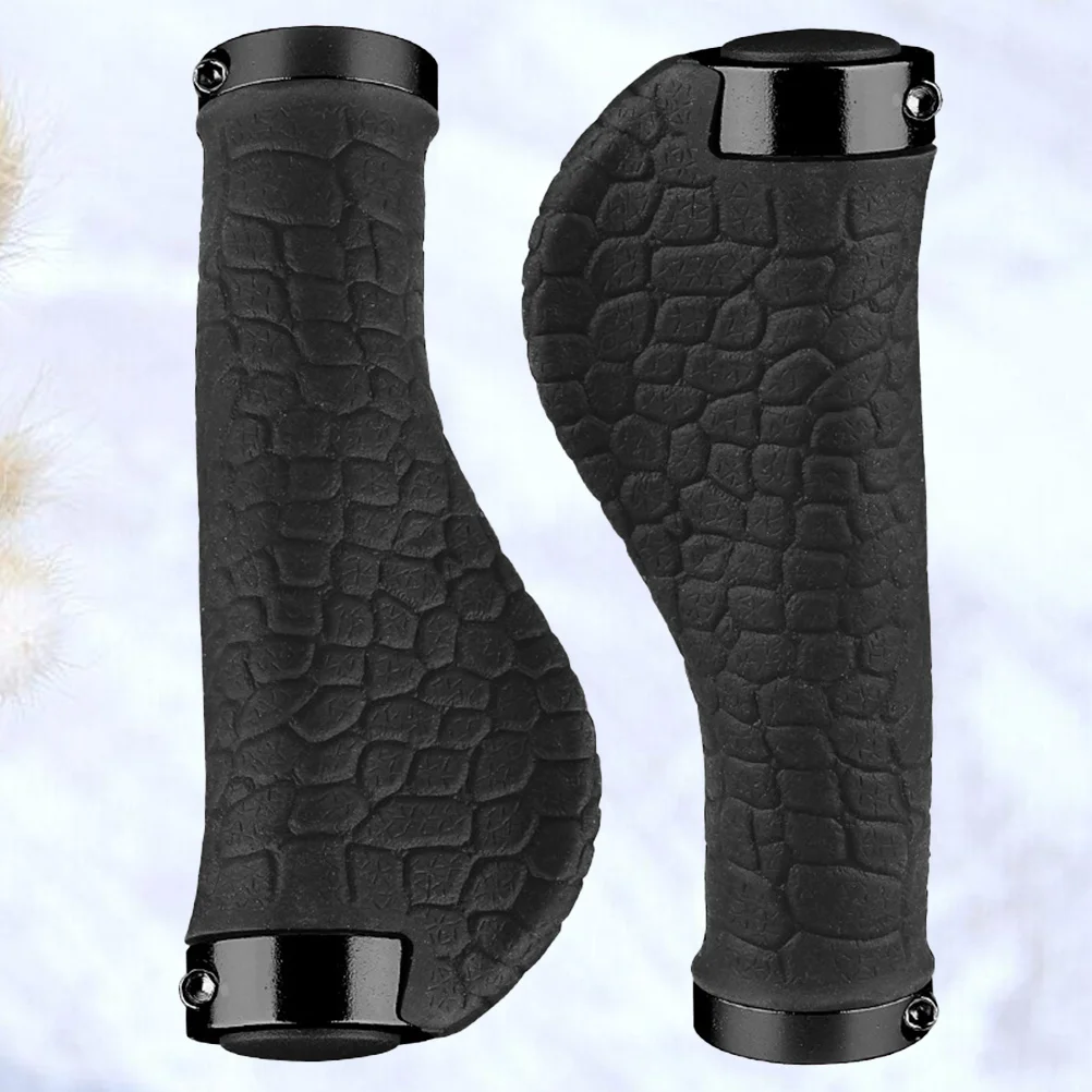 

2pcs Rubber Bike Handle Grips Anti-Slip Wear Resistant Ergonomic Design For Long Distance Riding Cycling Accessory Black