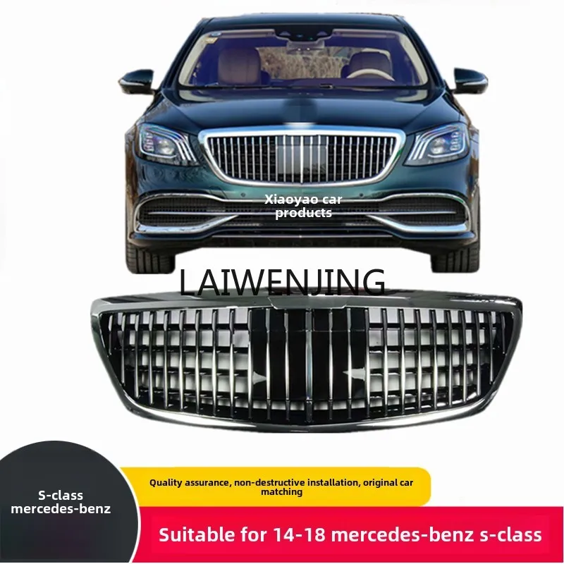 HLZ for Mercedes-Benz S-Class S320 400 500 450W222 Modified Maybach Front Face Grille Middle Grid