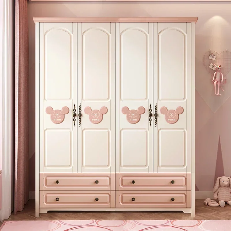 Nordic Girls Child Wardrobe Storage Drawer Kawaii Cupboards Wardrobe Home Apartment Guarda Roupa Infantil Furniture