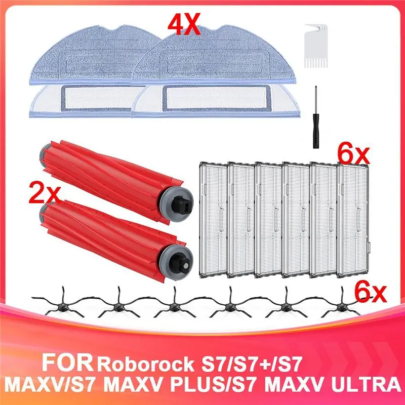 

B59B-Набор аксессуаров для Roborock S7/S7+/S7 Maxv/S7 Maxv Plus/S7 Maxv Ultra. Основные щетки, боковые щетки, HEPA-фильтры, салфетки для уборки.