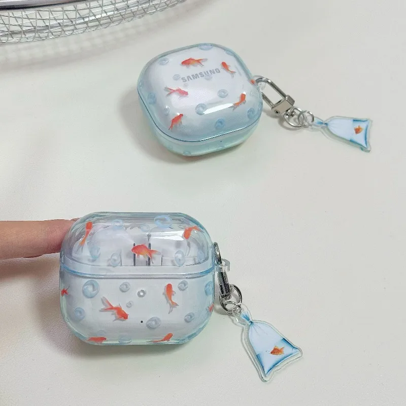 Cute Goldfish Case For Samsung Galaxy Buds Live/Pro/2/2 Pro/FE/Core2025/3/3 Pro/3 FE/4/4 Pro Shockproof Protective Cover