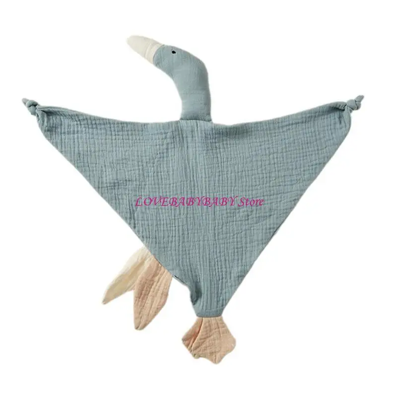 Cotton Muslin Blanket Sleeping Doll Kid Gooses Snuggle Toy Soothe Appease Towel Security Blanket for Toddlers 4XBC