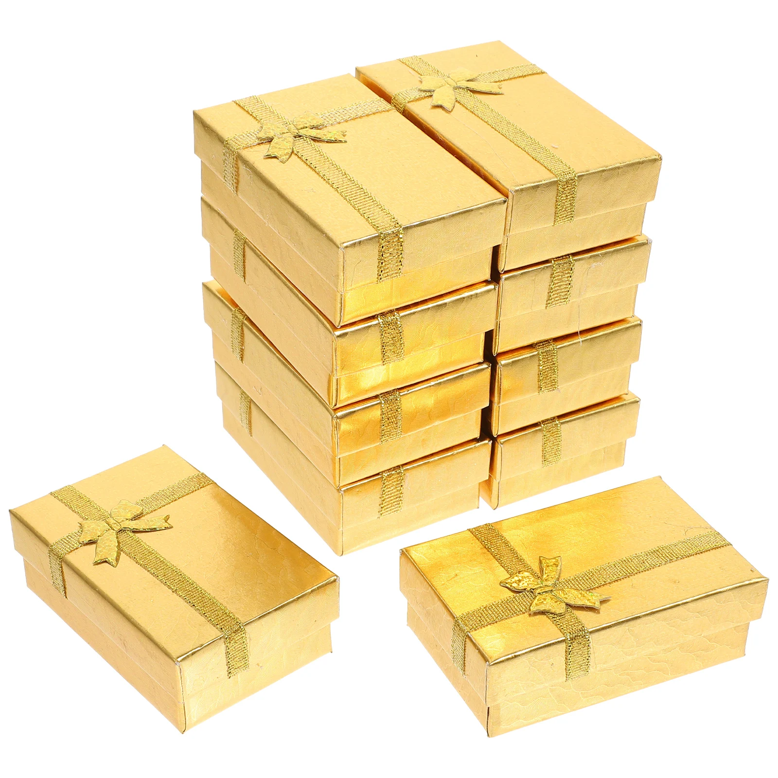 24 Pcs Small Earrings Jewelry Packaging Box Container Storage Case Portable Holder Golden Necklace Packing Boxes Travel
