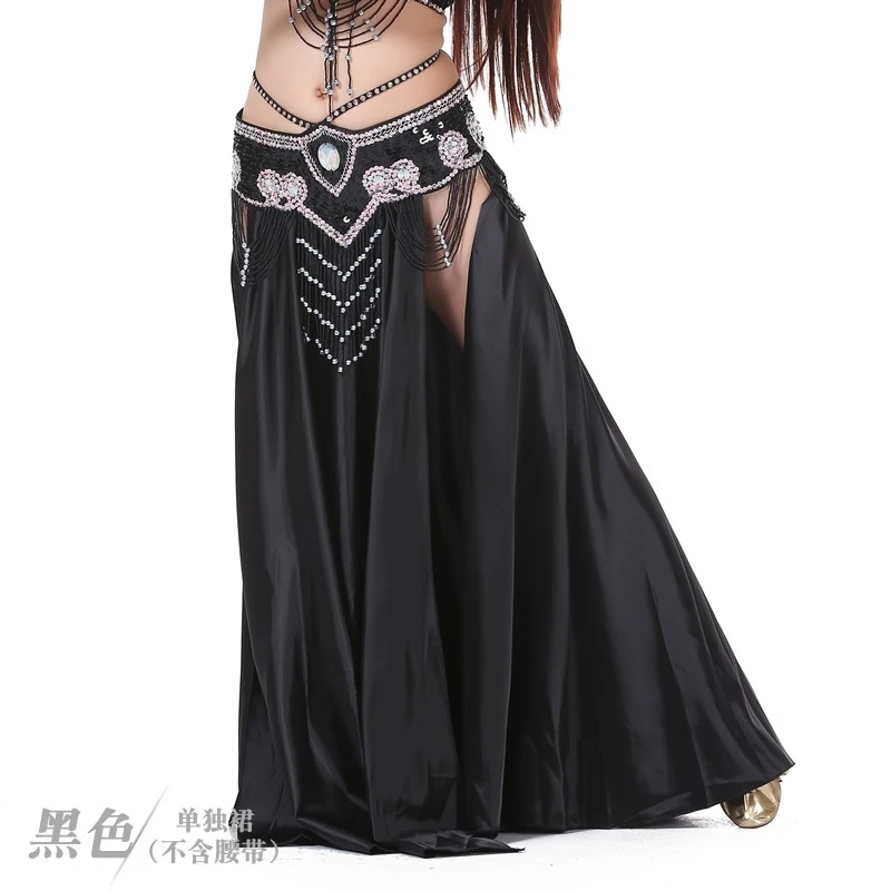 belly dance wear arabic egyptian costume outfit Gypsy Spanish Flamenco Oriental gypsy Satin Skirt (Without Belt) woman Dancewear