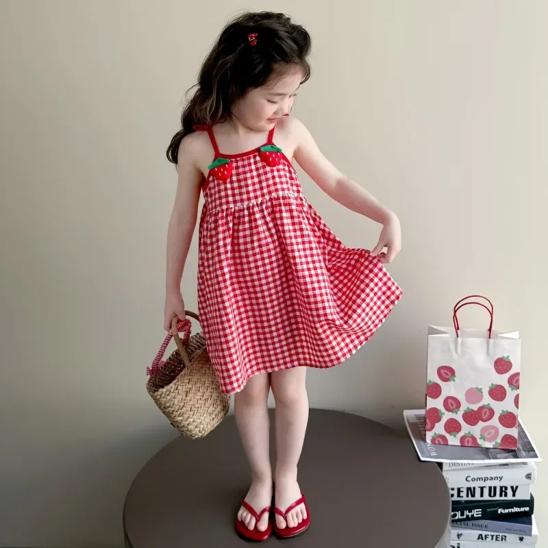 Girls' dress summer 2026 new children's princess summer beach countryside style baby girl suspender dress