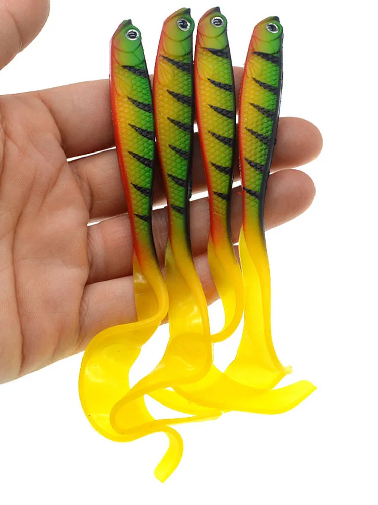 WALK FISH 4PCS Jigging Wobbler Angelköder 12,5 cm 5,5 g Shad T-Schwanz weicher Köder Künstliche Silikonköder Bass Hechtangeln